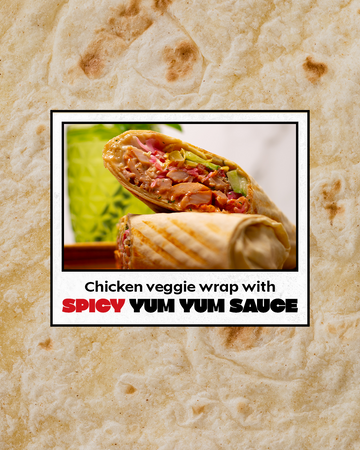 Chicken Veggie Wrap with Spicy Yum Yum Sauce